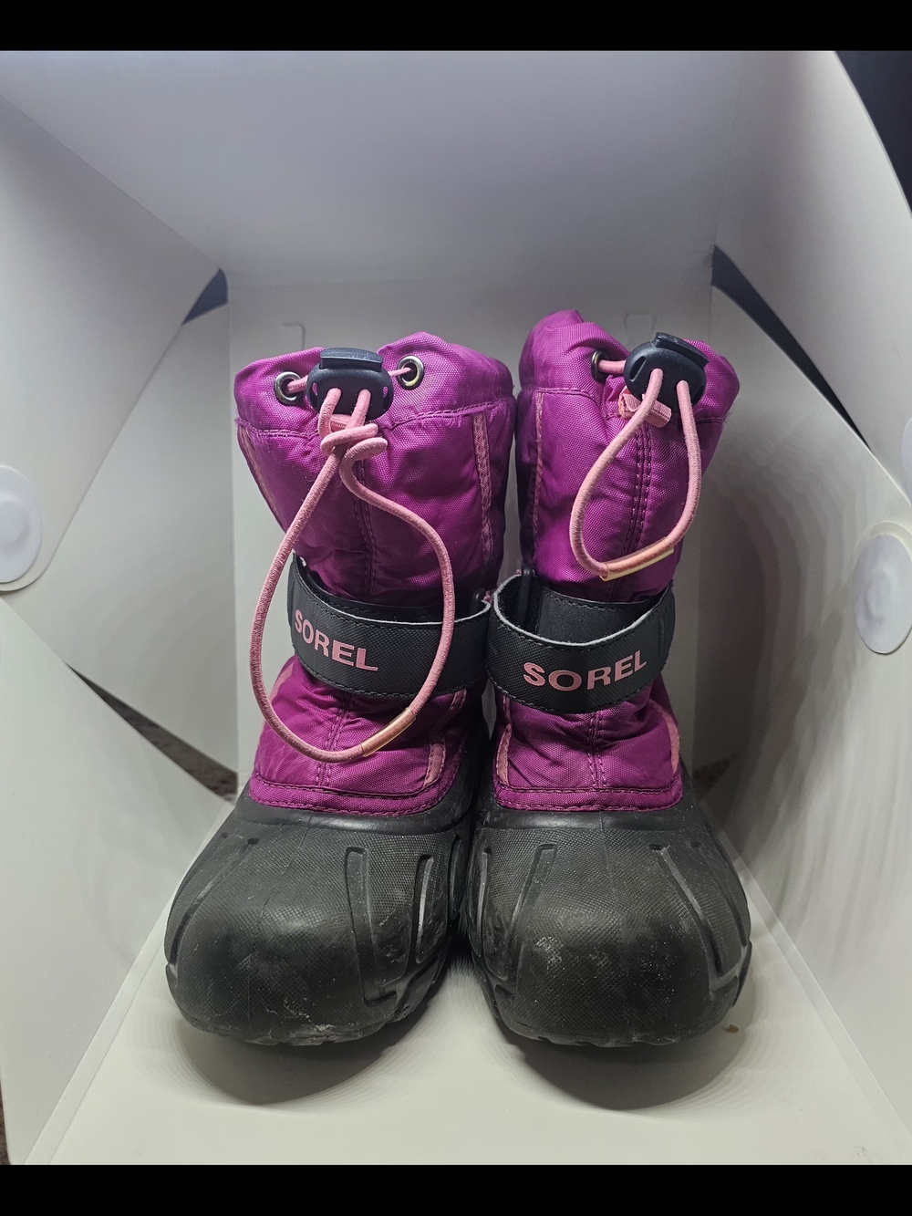 Sorel Kids' Hot Pink Winter Boots with Black Trim